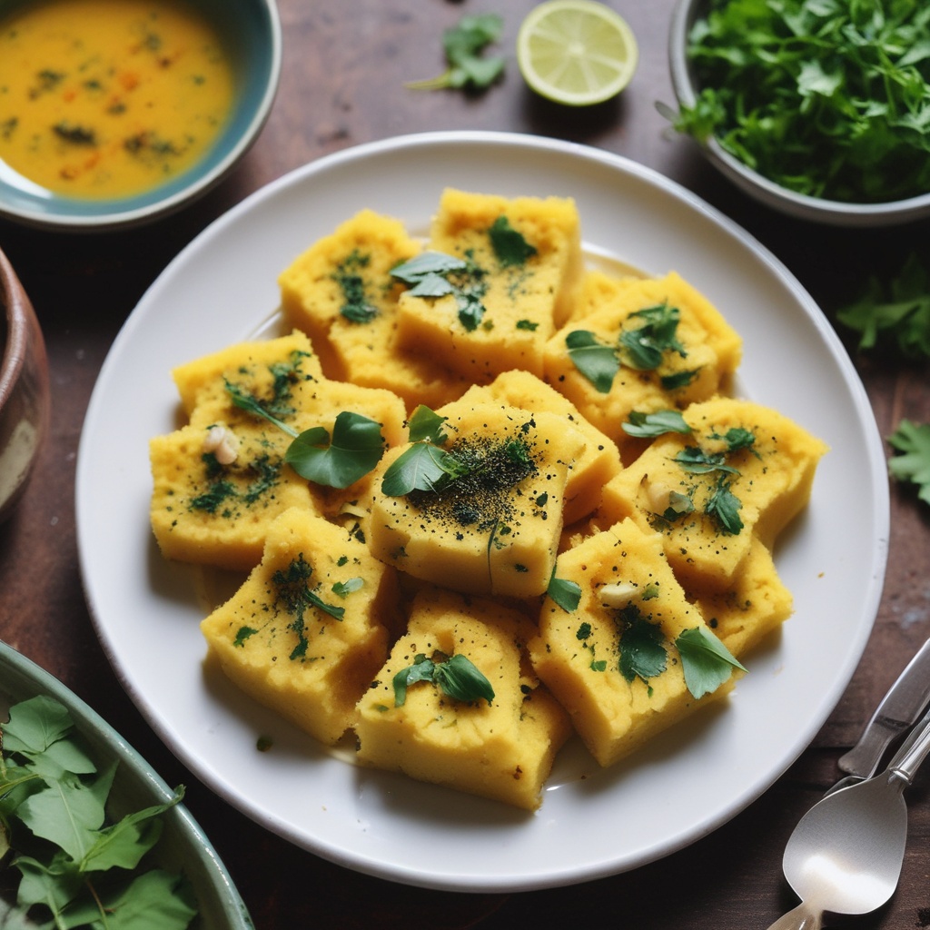 Plate of dhoklas